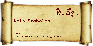 Weis Szabolcs névjegykártya